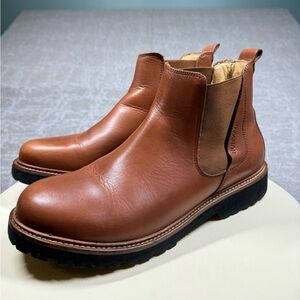 Brown Leather Chelsea Booties - Women